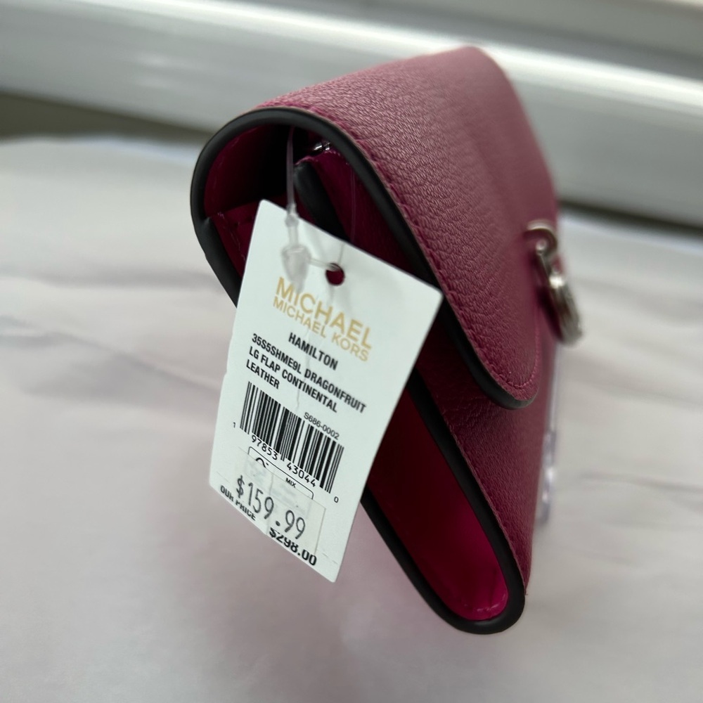 NWT Michael Kors Hamilton hot pink wallet - Picture 2 of 9